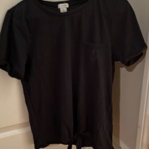 JCrew Black t-shirt with tie detail size M. New without tags